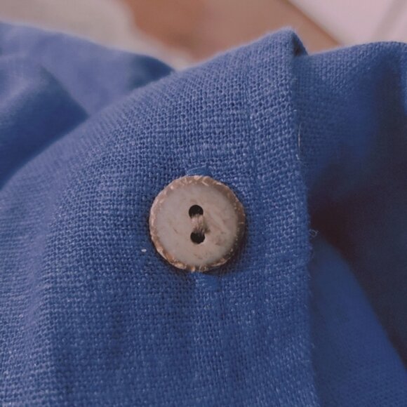 Vintage CALIFORNIA GIRL Maxi Button Down Linen Dress - Picture 10 of 15